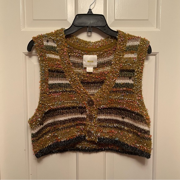 Anthropologie Maeve Sparkle & Shine Cropped Vest - Picture 6 of 9